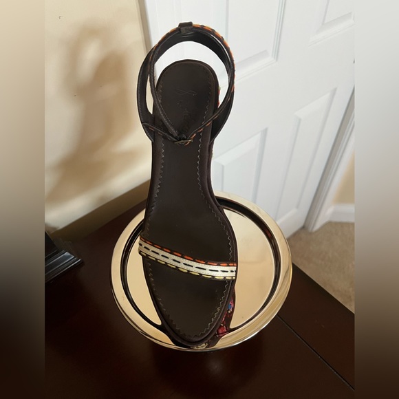 Sam Edelman Brown & Orange Boho Button Embellished Platform Sandals. 8.5M - Picture 15 of 15